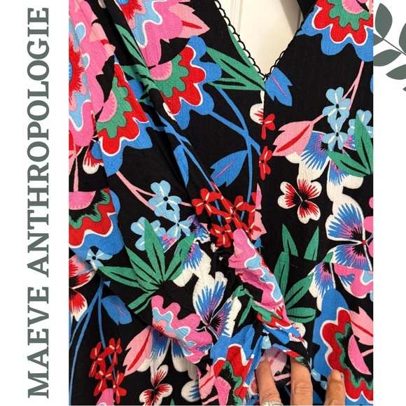 Anthropologie Maeve Ruched Floral Maxi Dress 20W/2X - Picture 11 of 14